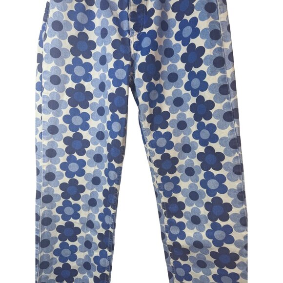 ZARA Size 6 Blue Floral Print Cotton Jeans - Picture 11 of 14